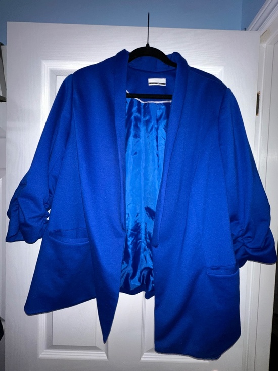 Jules & Leopold Jackets & Blazers - Plus Size Royal Blue Blazer 2X Jules & Leopold Open Front Lined Work Office Wear